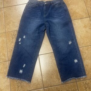 Distressed Blue Jeans